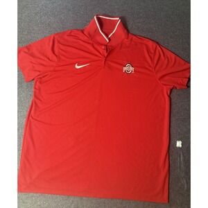 Nike Ohio State Buckeyes Dri-Fit Sideline Polo Shirt Red Men's 2XL